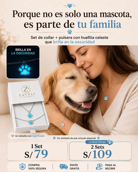 Set Pet Lover | Collar + Pulsera con Huellita